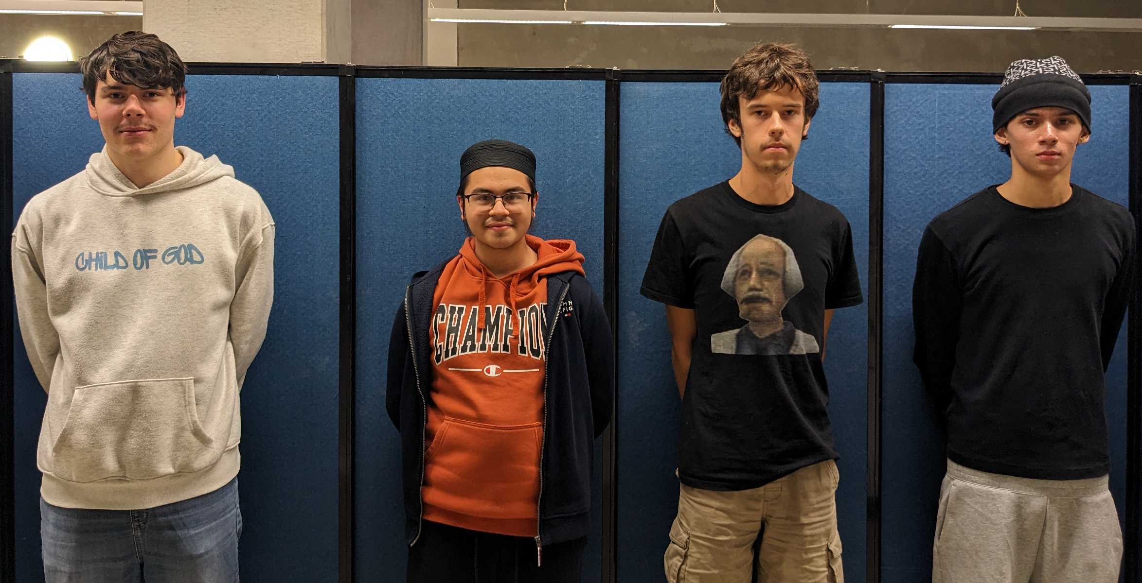 Group picture featuring 4 people